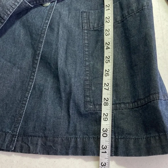 Talbots Double-Breasted Denim Trench Coat - Picture 6 of 7